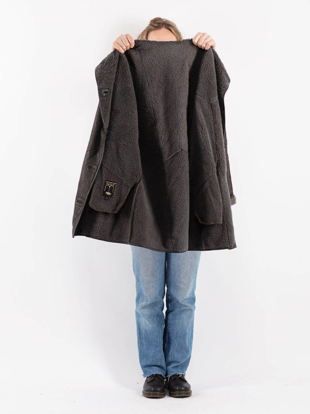 Vintage 90's Women Sheepskin Coat in BrownV9098