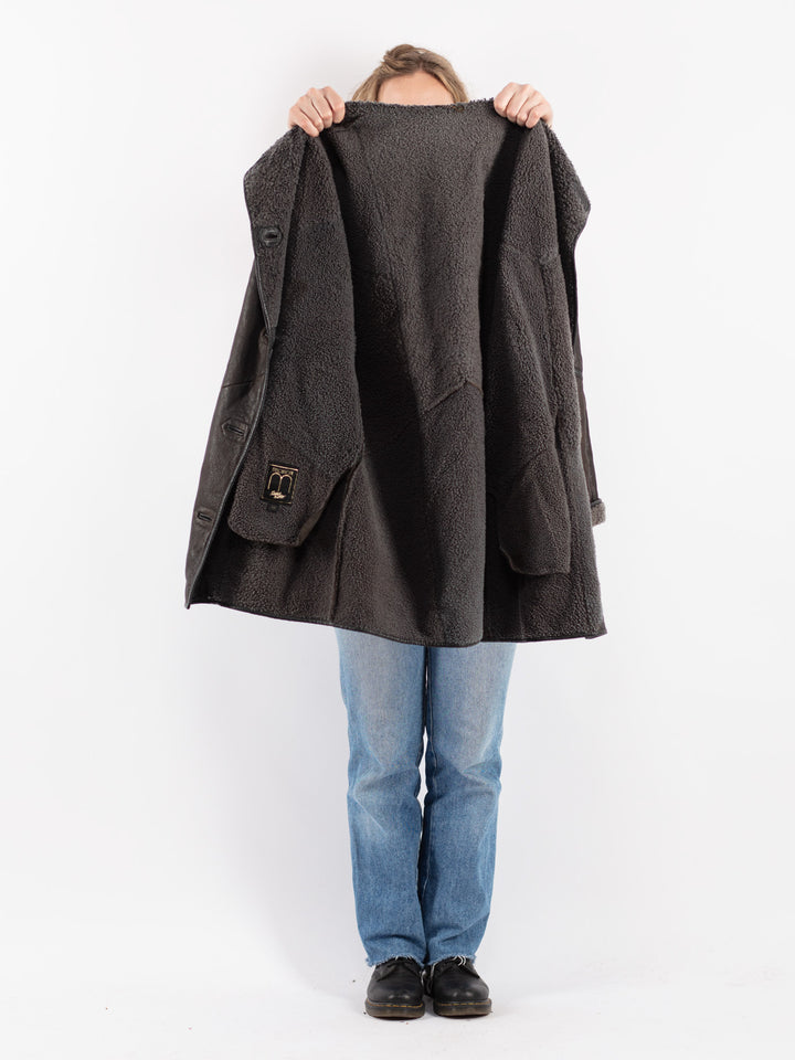 Vintage 90's Women Sheepskin Coat in BrownV9098