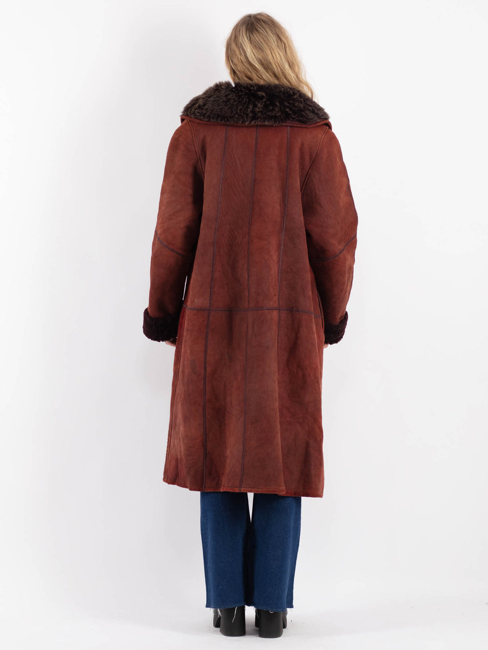 Vintage 90's Women Sheepskin Coat in RedV9204