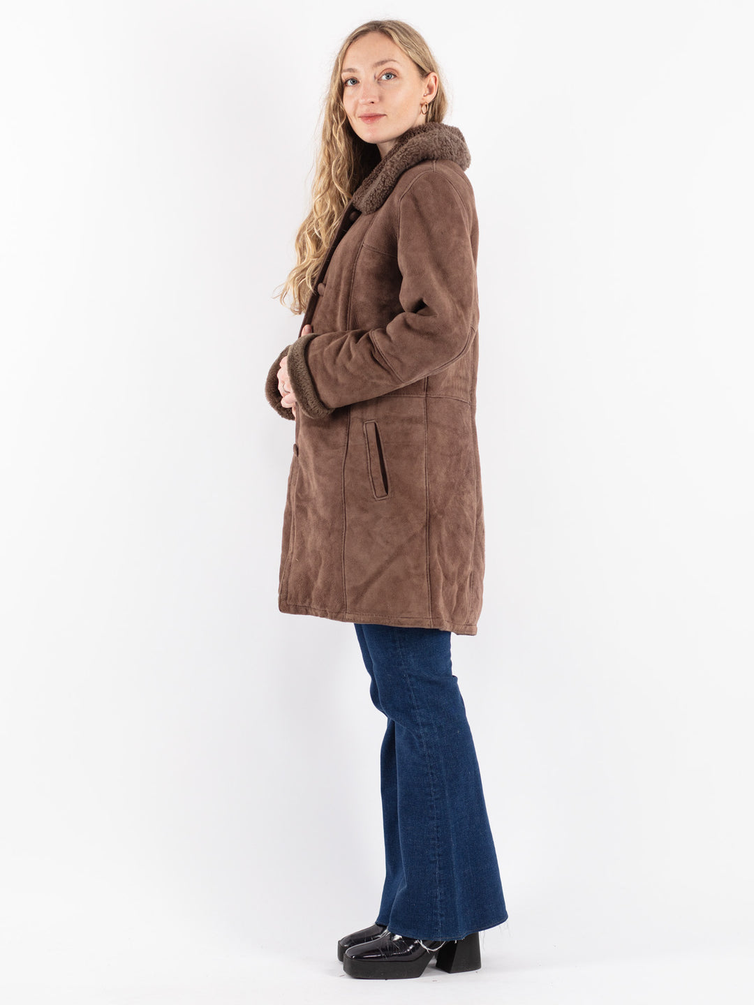 Vintage 90's Women Sheepskin in Brown
