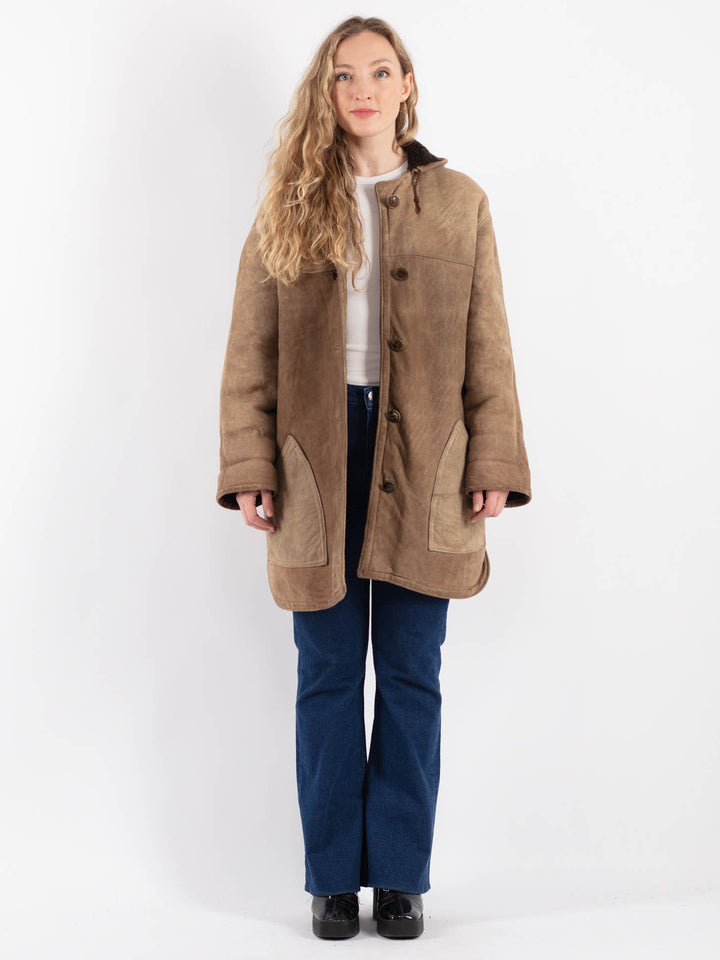 Vintage 90's Women Sheepskin in BeigeV9208