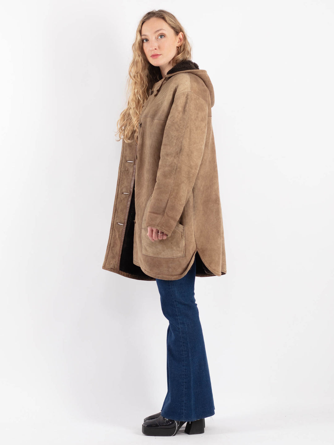 Vintage 90's Women Sheepskin in BeigeV9208