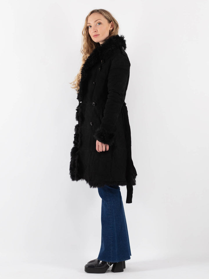 Vintage 90's Women Sheepskin in BlackV9415