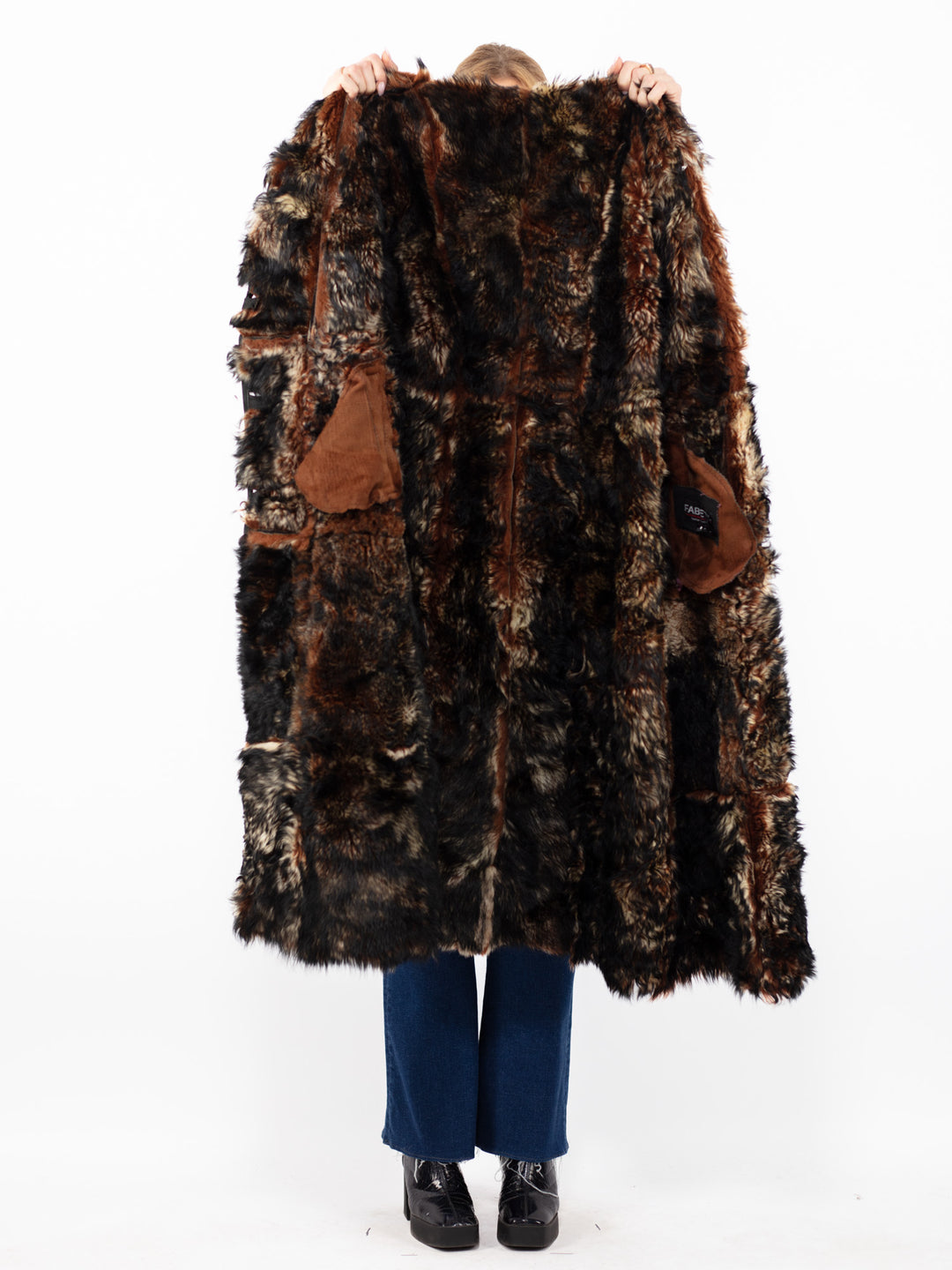 Vintage 90's Women Sheepskin Coat in BlackA0857