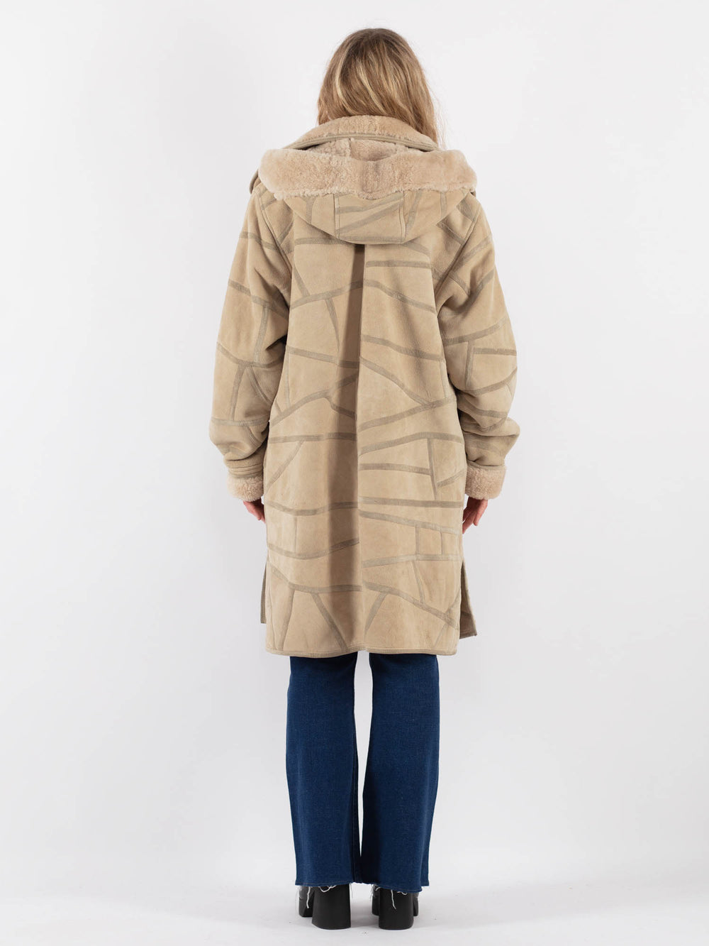 Vintage 90's Women Sheepskin Coat in BeigeV9418