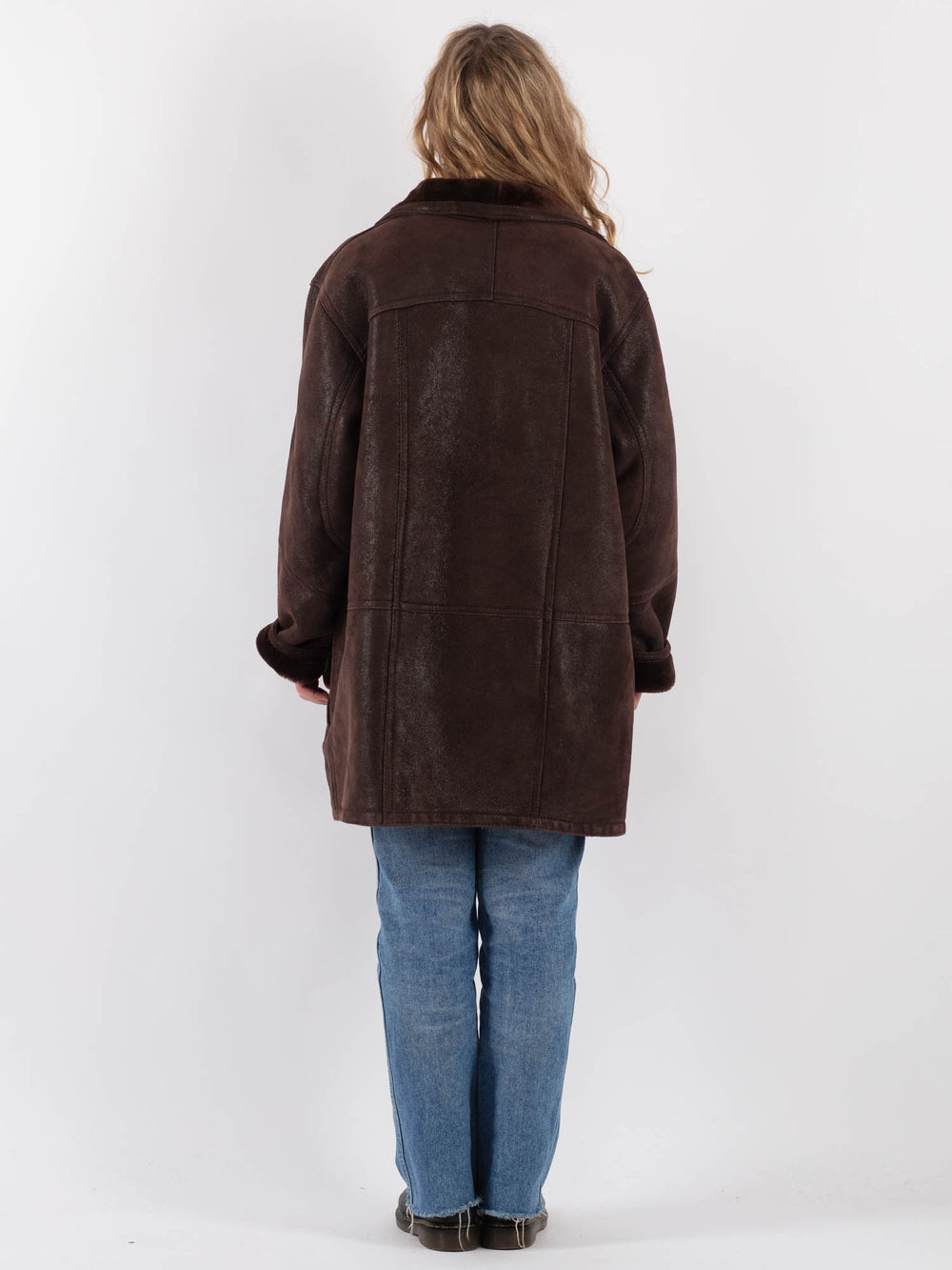 Vintage 90's Women Sheepskin Coat in BrownV9305