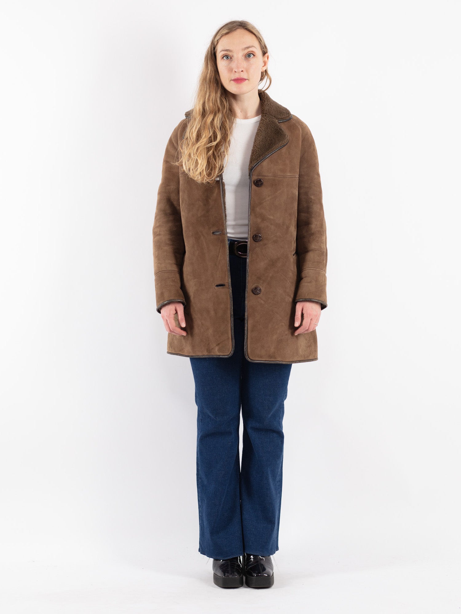 Vintage 90’s retro 80’s oldschool coat wintercoat mantel wintermantel sheepskin vegan popular suede