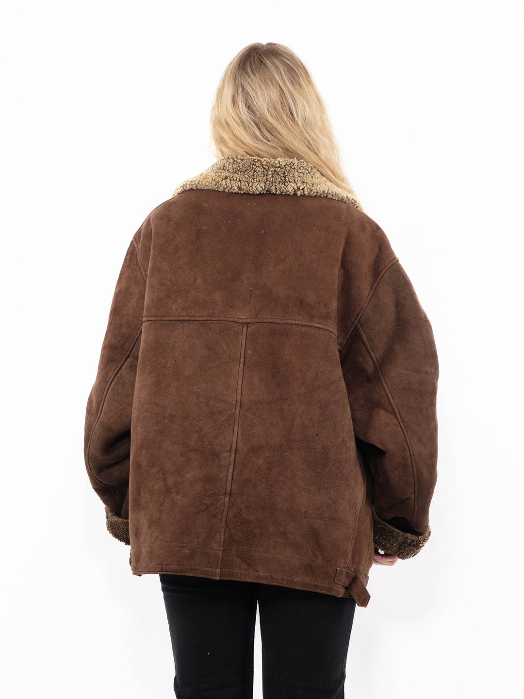 Vintage 90's Women Sheepskin Jacket in BrownA0873
