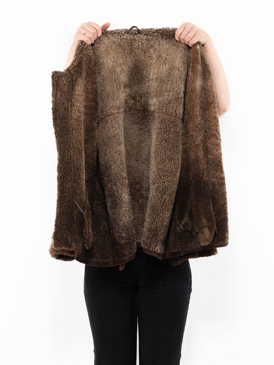Vintage 90's Women Sheepskin Jacket in BrownA0873