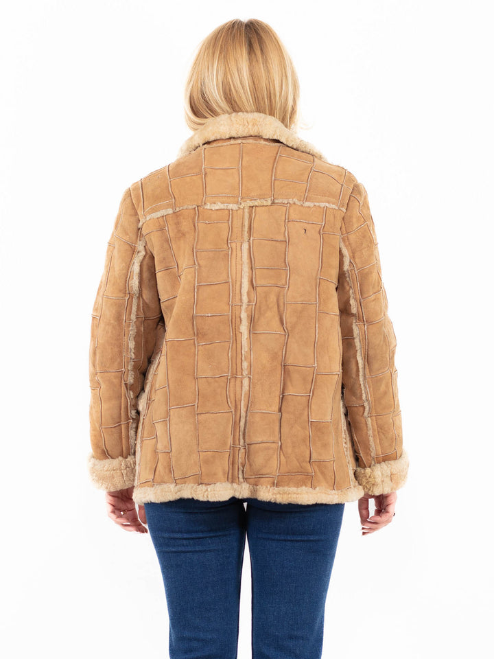Vintage 90's Women Sheepskin Jacket in BrownA0040