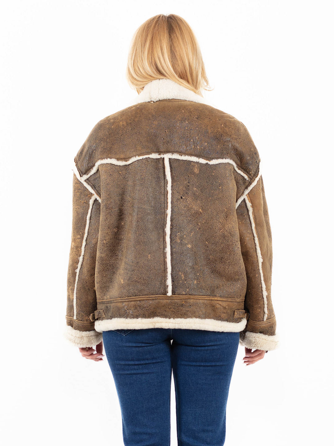 Vintage 90's Women Sheepskin Jacket in BrownA0041