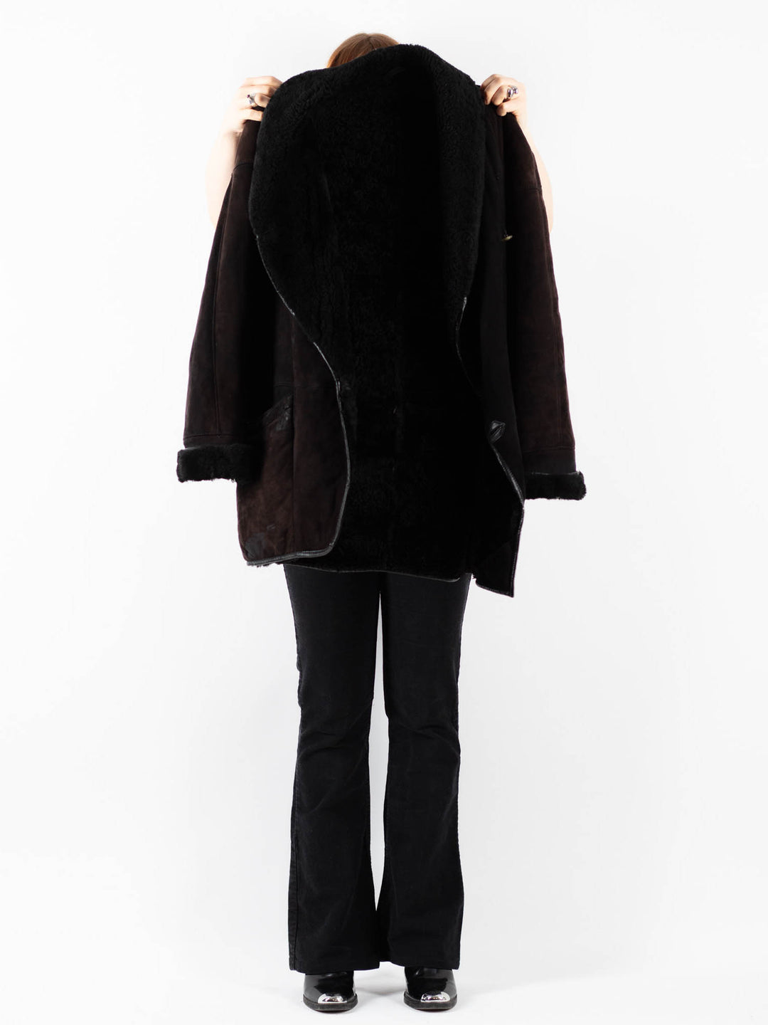 Vintage 90's Women Sheepskin Coat in BrownV9746