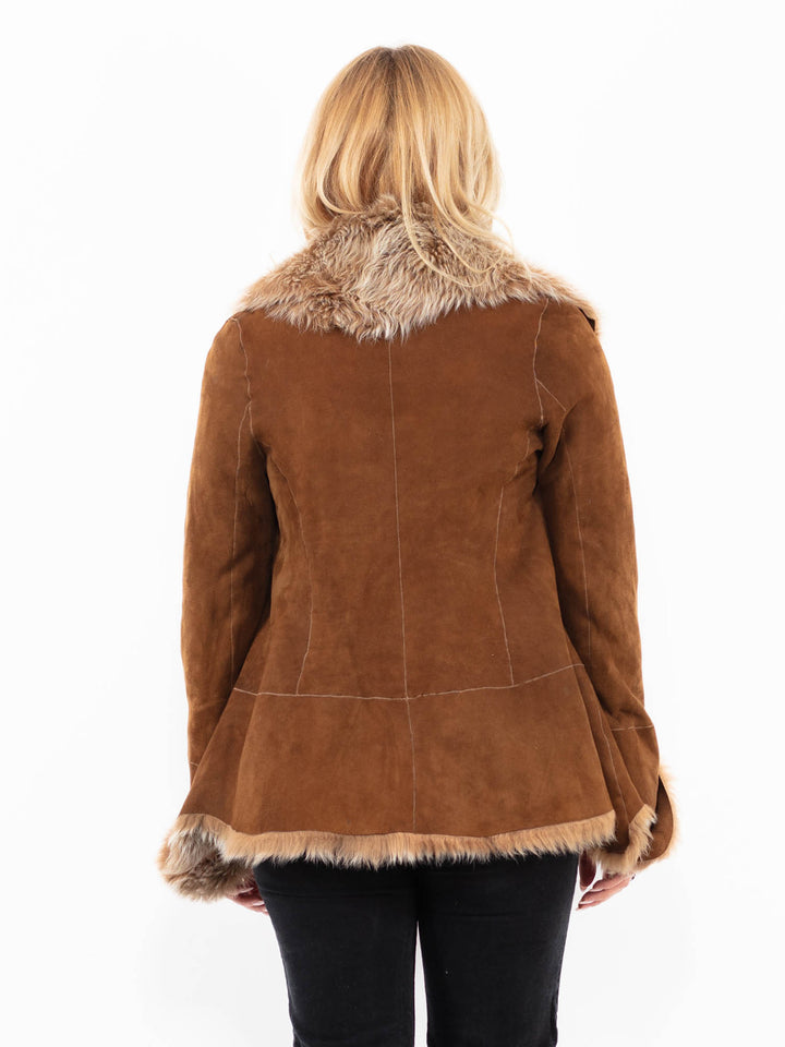 Vintage 90's Women Sheepskin Jacket in BrownA0143