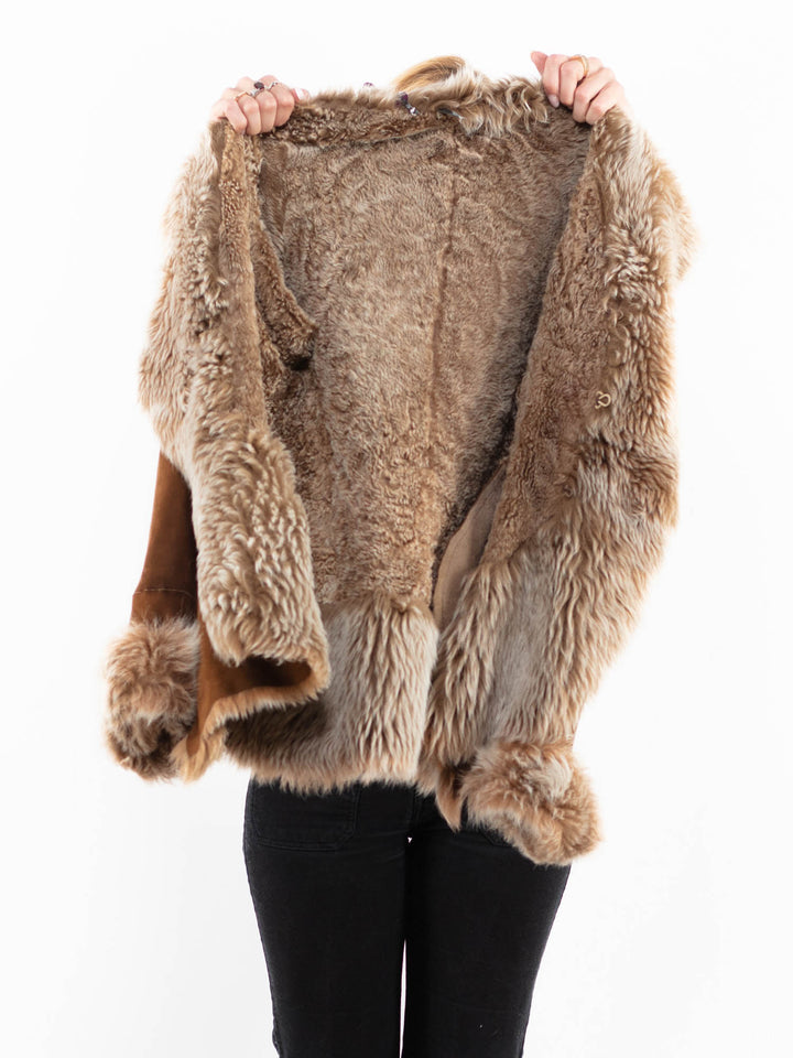 Vintage 90's Women Sheepskin Jacket in BrownA0143