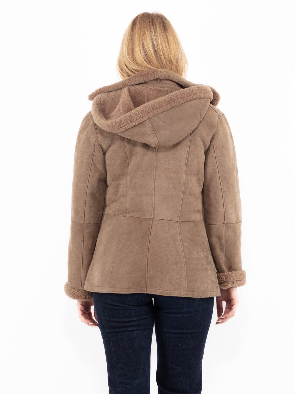 Vintage 90's Women Sheepskin Jacket in BeigeA1086