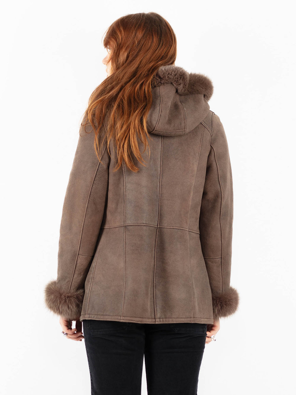 Vintage 90's Women Sheepskin Jacket in BeigeV9759