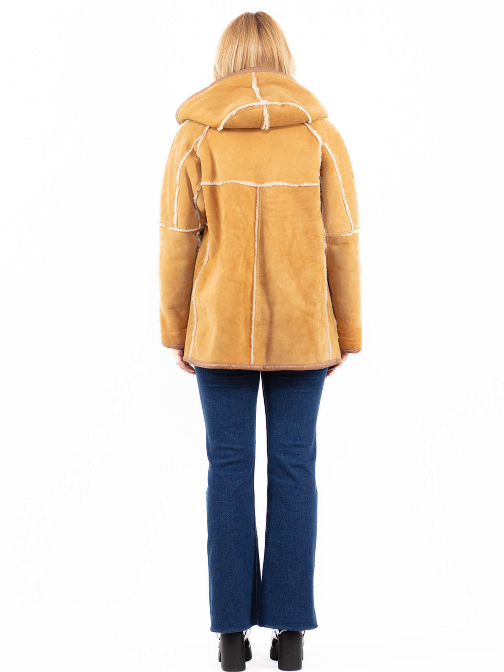 Vintage 90's Women Sheepskin Jacket in BeigeA0054