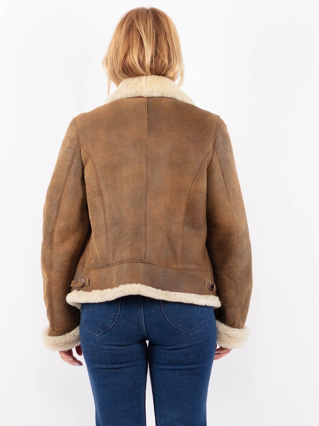 Vintage 90's Women Sheepskin Jacket in BrownV9551