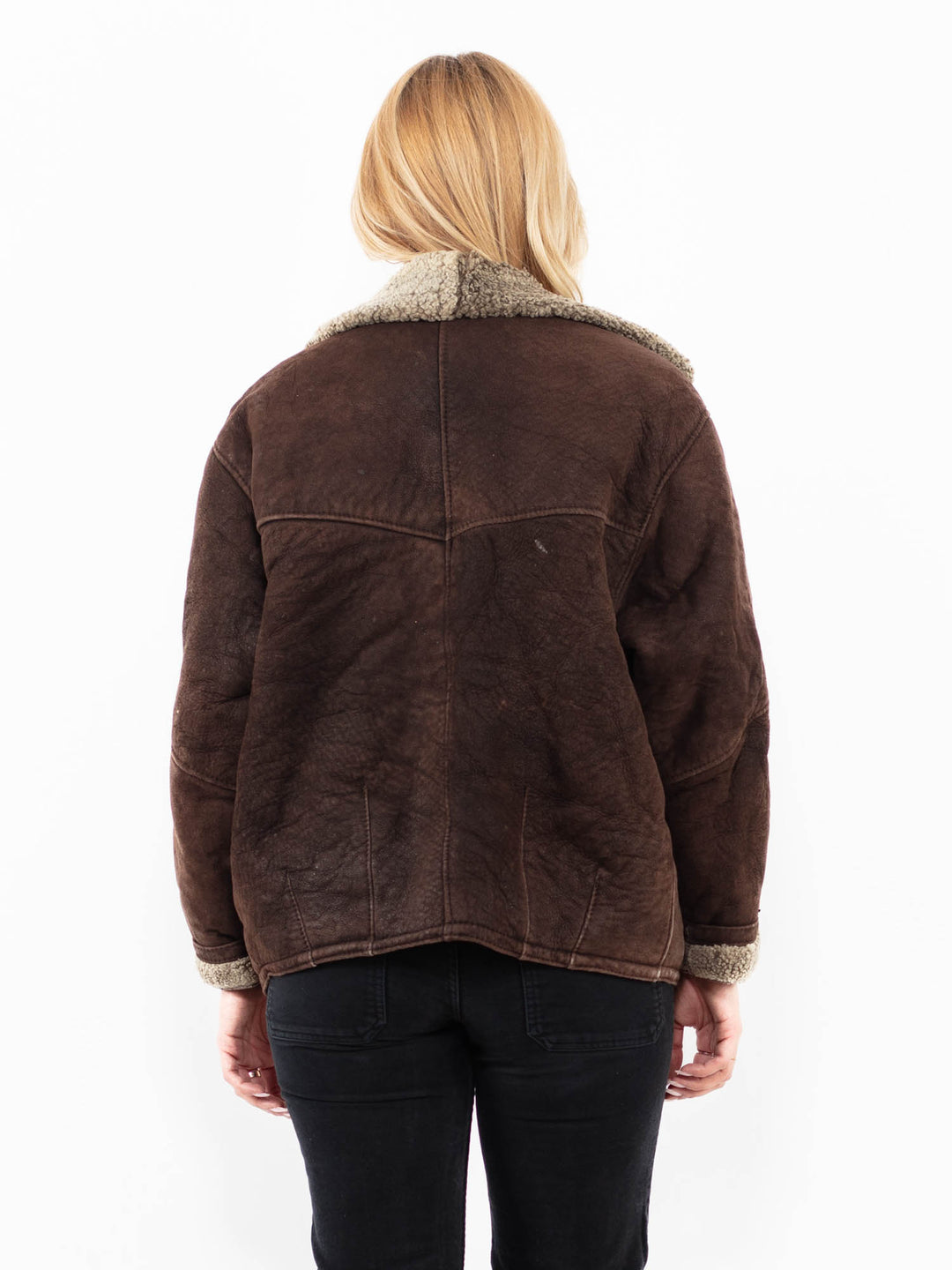 Vintage 90's Women Sheepskin Jacket in BrownA0183
