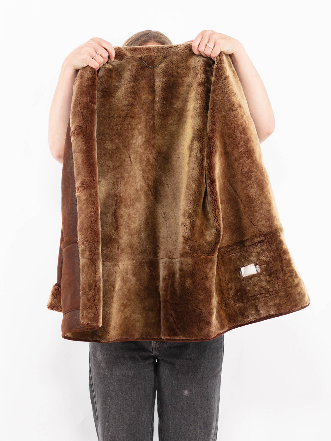 Vintage 90's Women Sheepskin Coat in BrownA0642