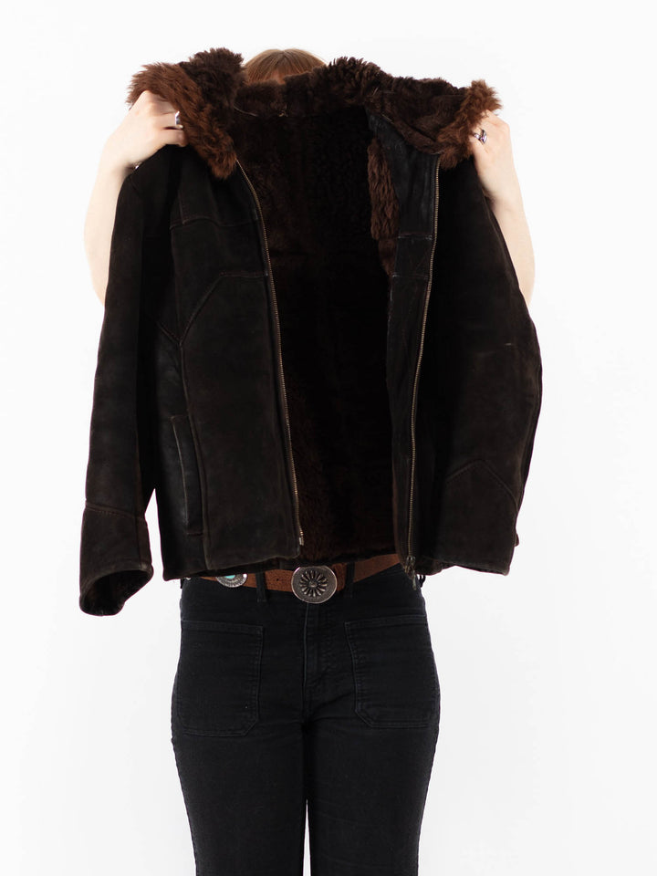Vintage 90's Women Sheepskin in BrownV9796