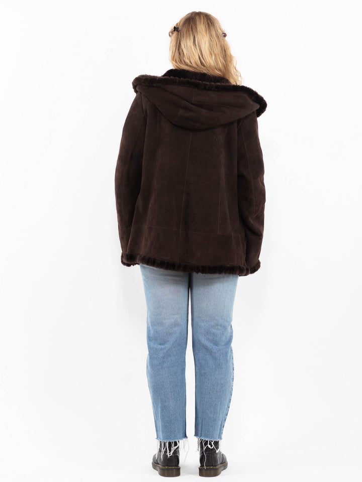 Vintage 90's Women Sheepskin Jacket in BrownA0307