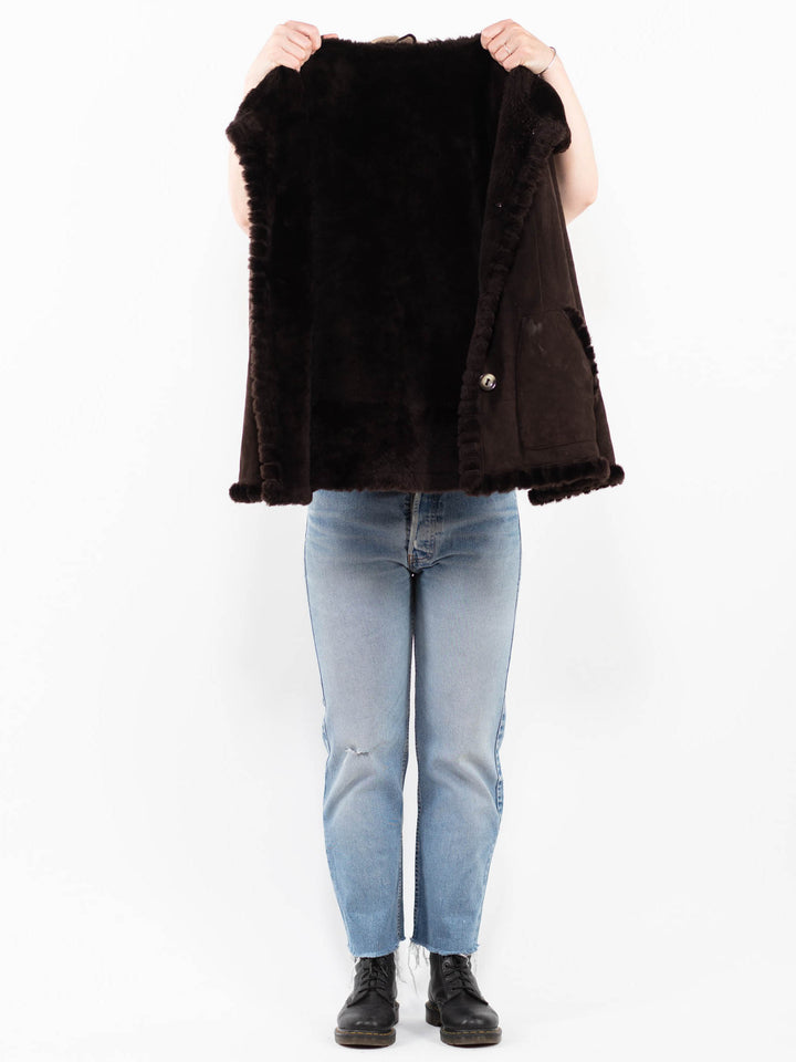 Vintage 90's Women Sheepskin Jacket in BrownA0307