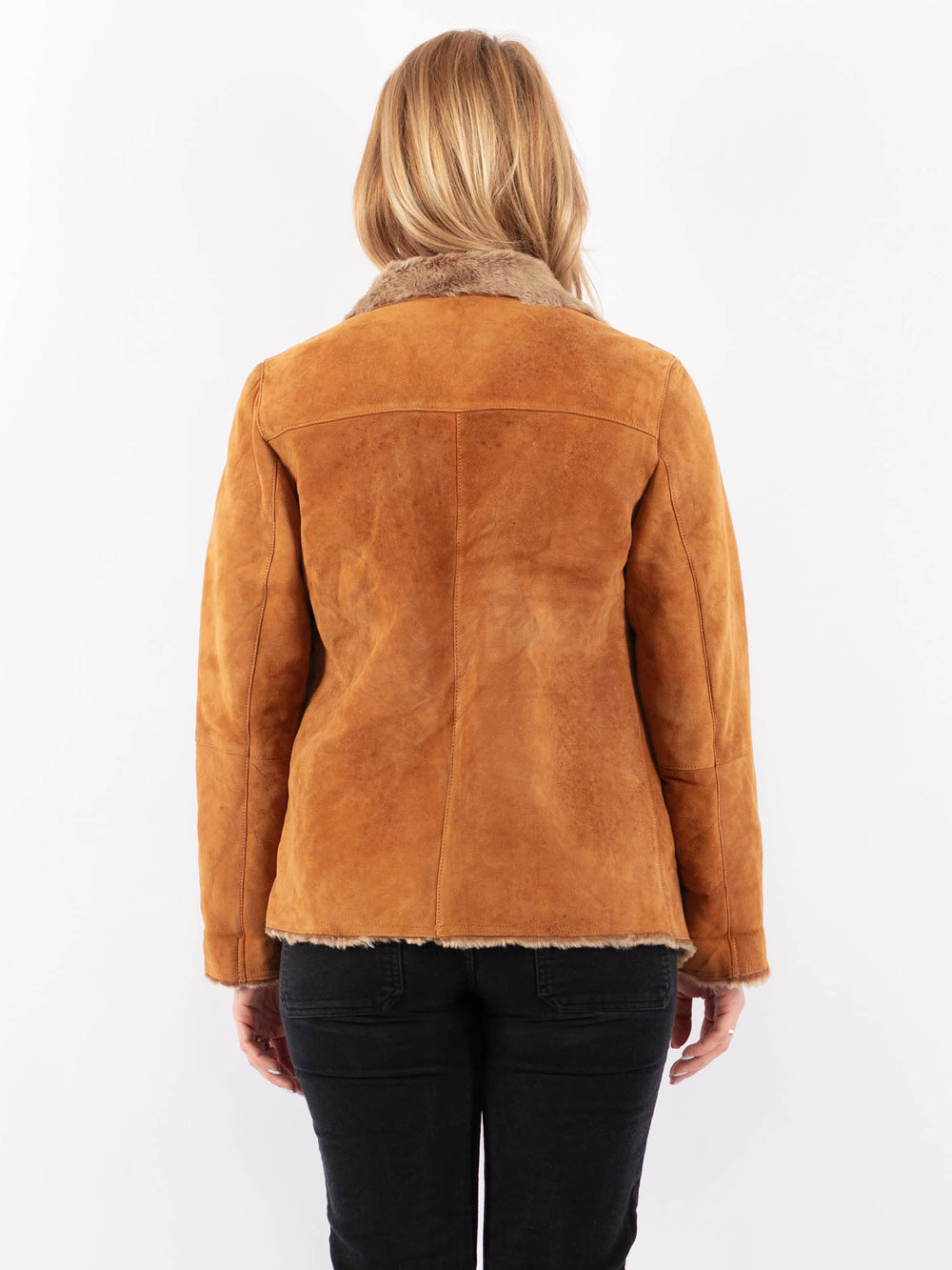Vintage 90's Women Sheepskin Jacket in BrownV9682