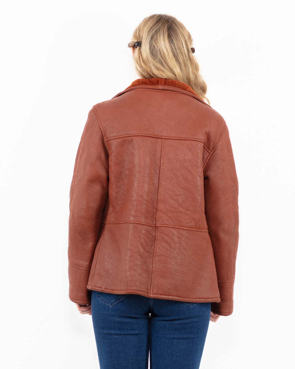 Vintage 90's Women Sheepskin Jacket in BrownA0024