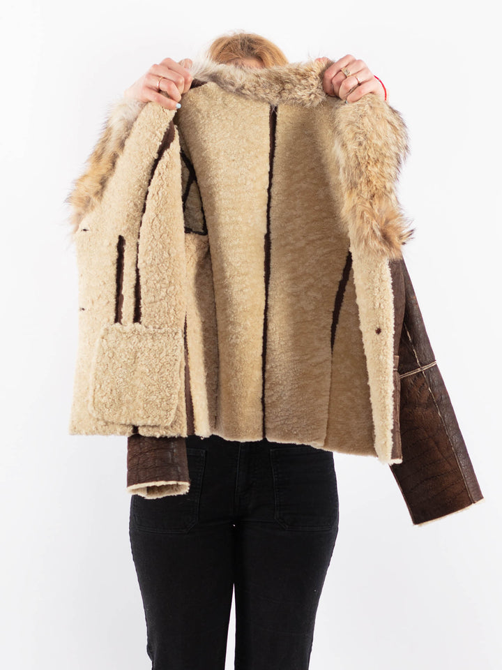 Vintage 90's Women Sheepskin in BrownV9721