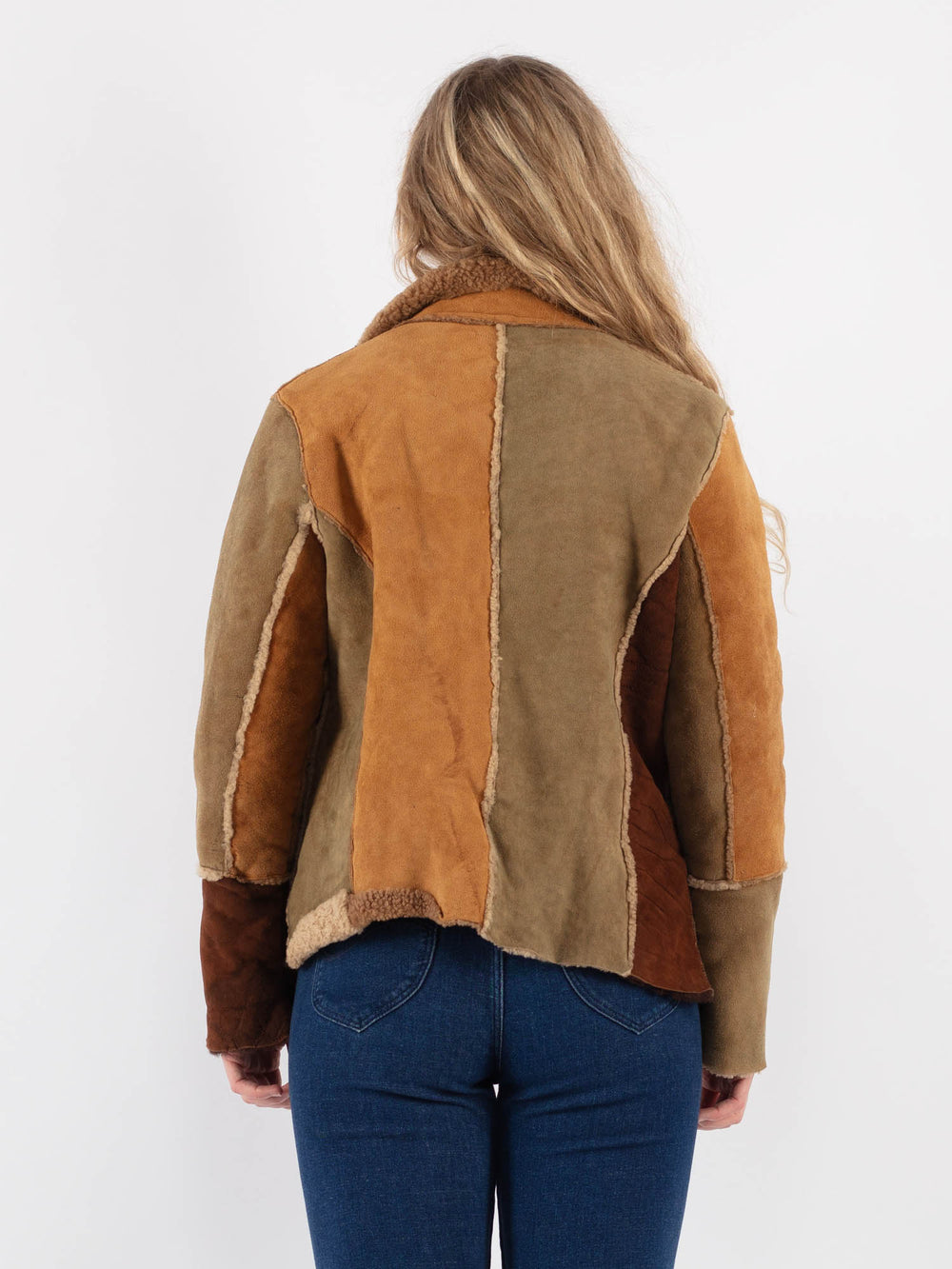 Vintage 90's Women Sheepskin Jacket in BrownV9434