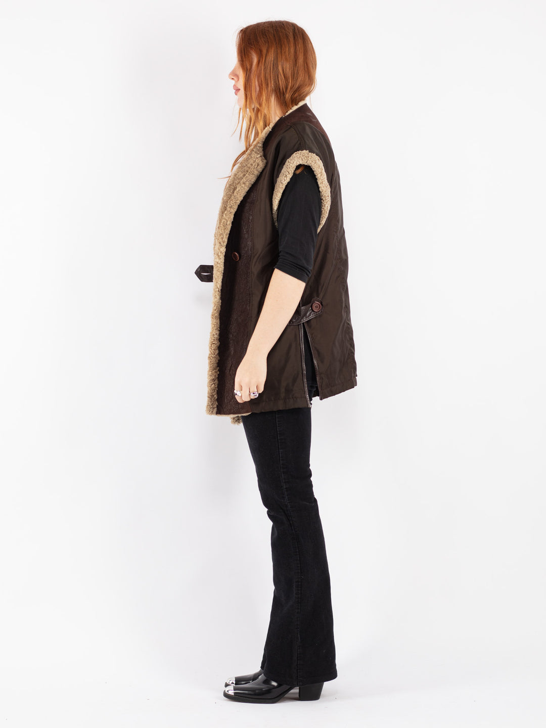 Vintage 90's Women Sheepskin Vest in