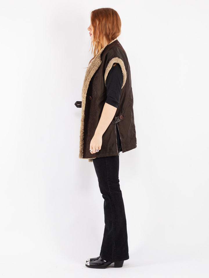 Vintage 90's Women Sheepskin Vest in