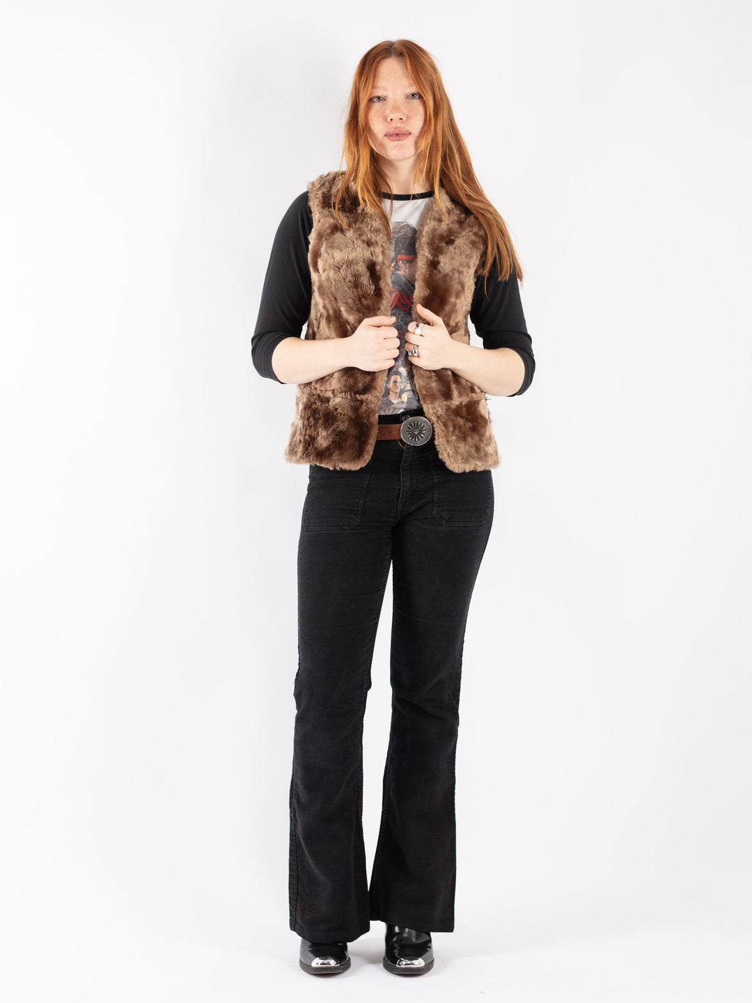 Vintage 90's Women Sheepskin in Brown