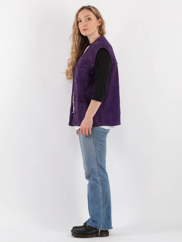 Vintage 90's Women Sheepskin Vest in PurpleV9331
