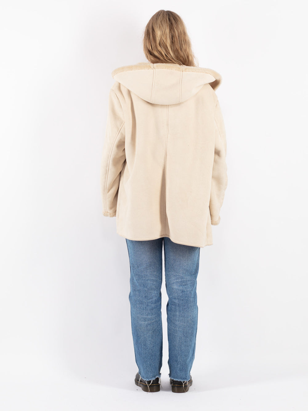 Vintage 90's Women Sherpa Coat in Beige