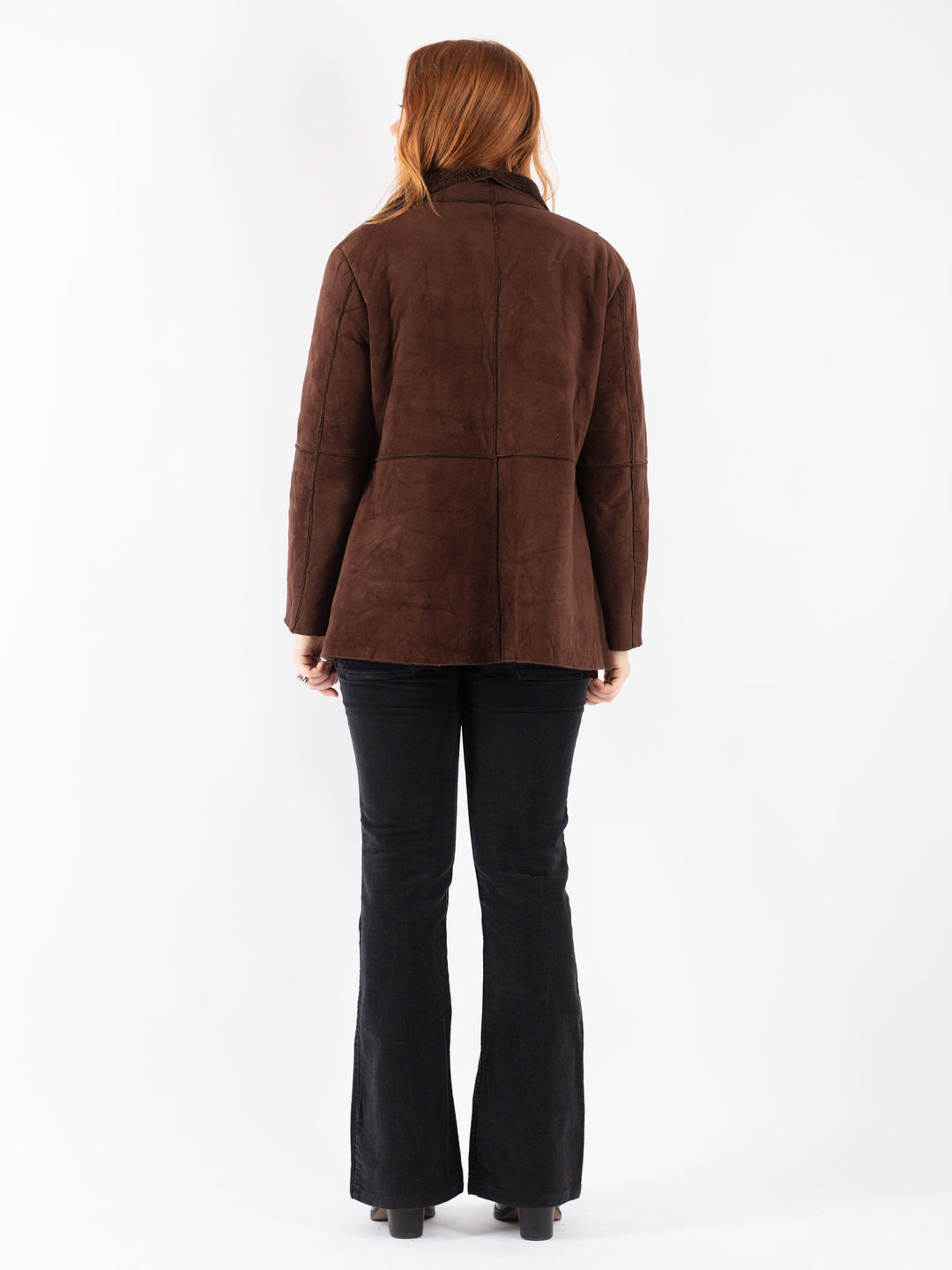 Vintage 90's Women Sherpa Coat in Brown