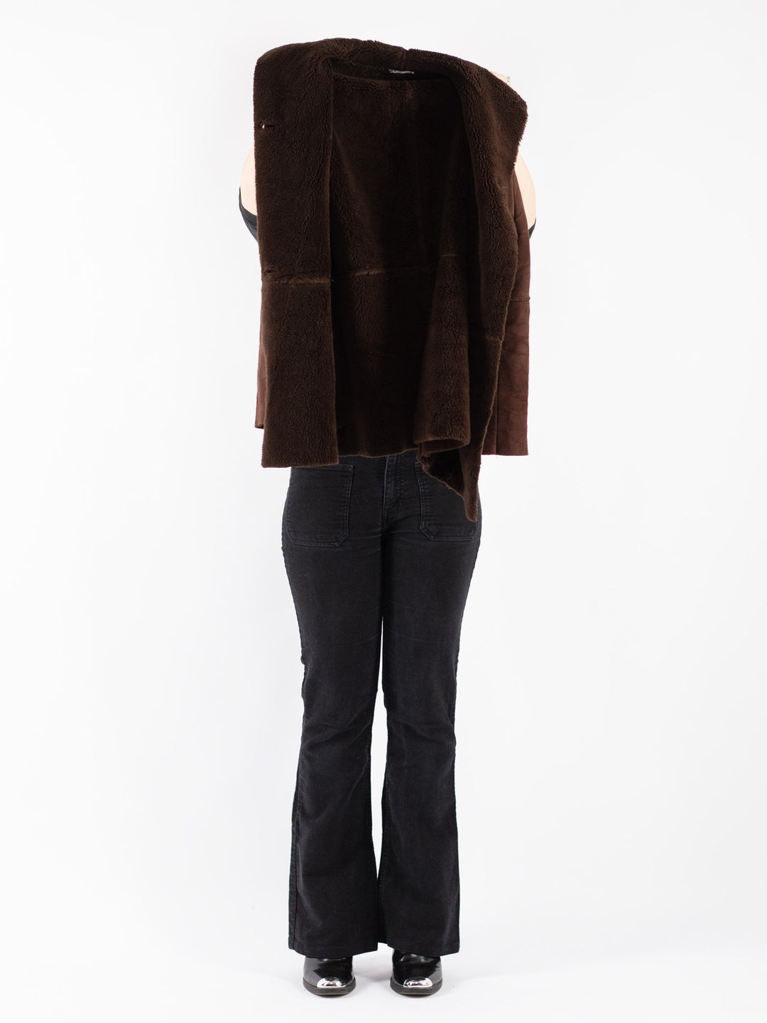 Vintage 90's Women Sherpa Coat in Brown