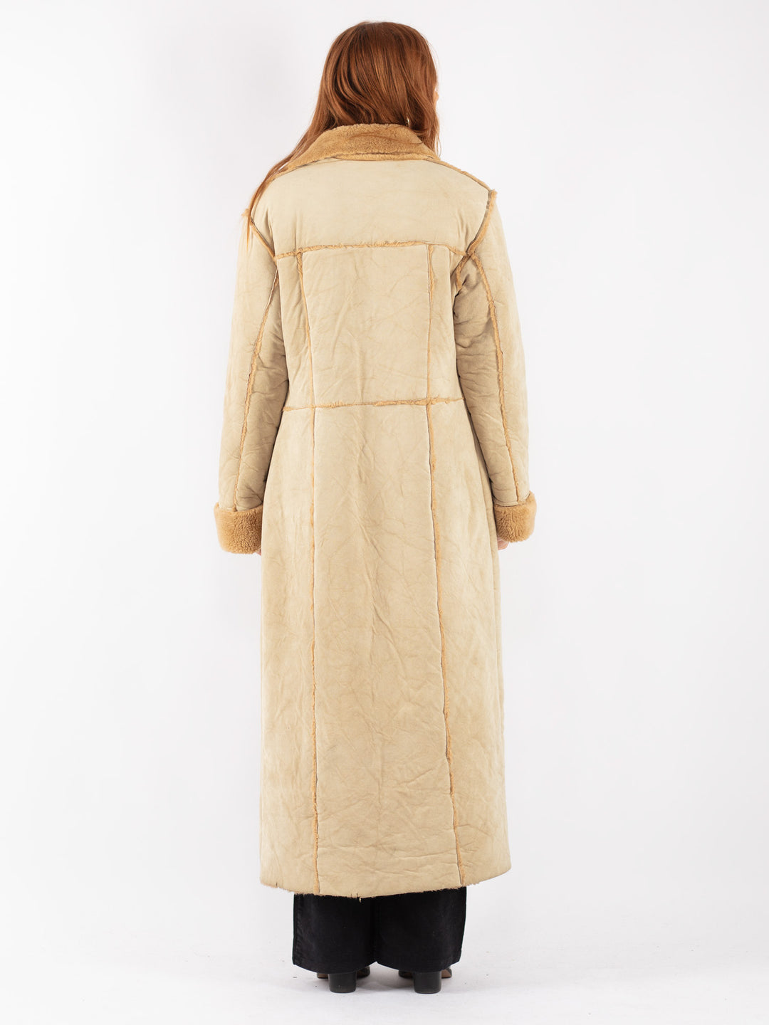 Vintage Women Sherpa Coat in Beige