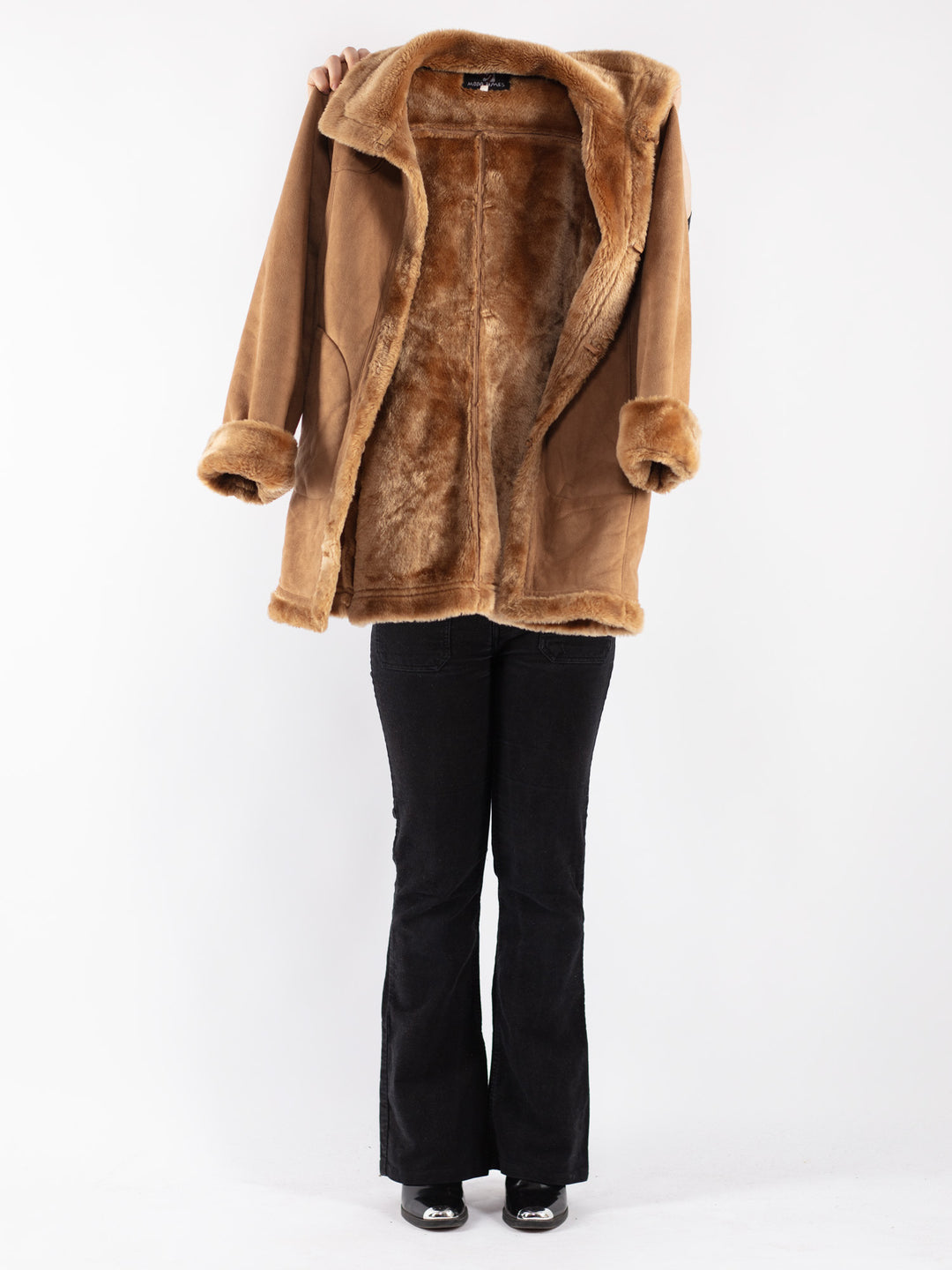 Vintage 90's Women Sherpa Coat in Beige