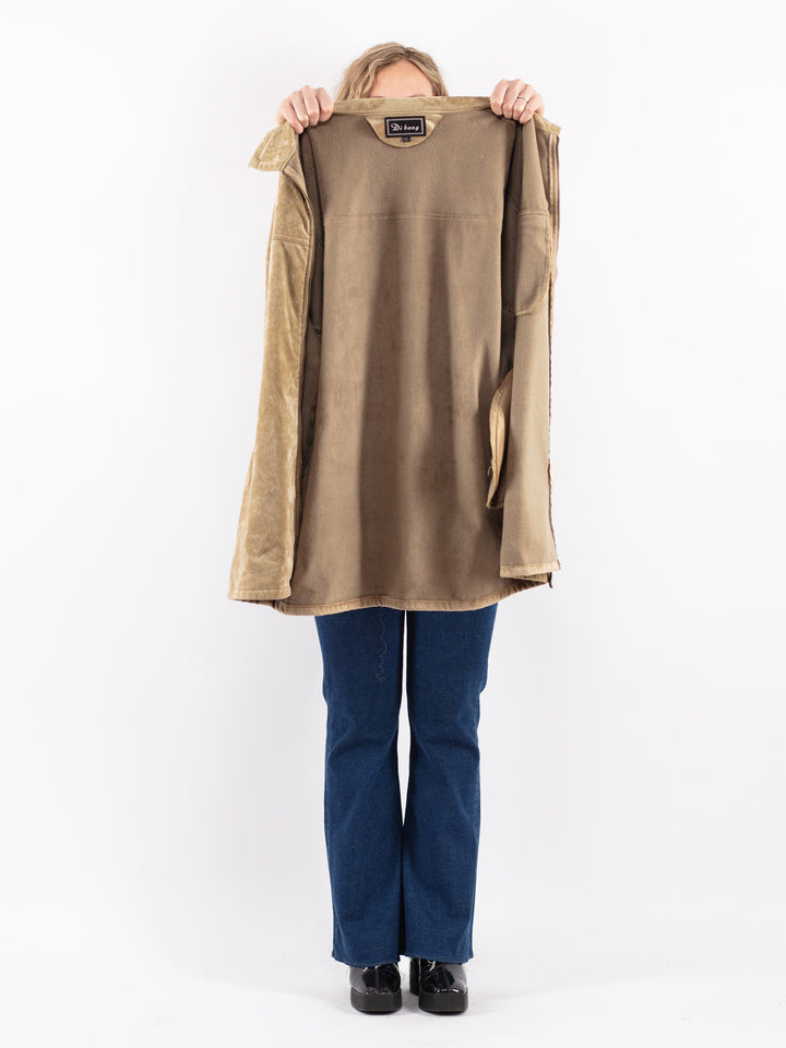 Vintage 90's Women Sherpa Jacket in Beige
