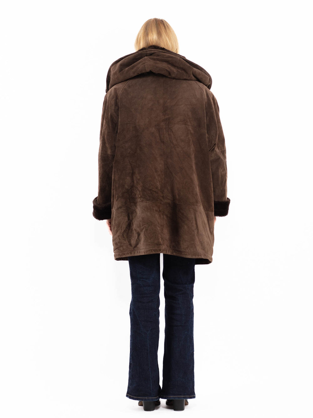 Vintage 90's Women Suede Sherpa in BrownA0735