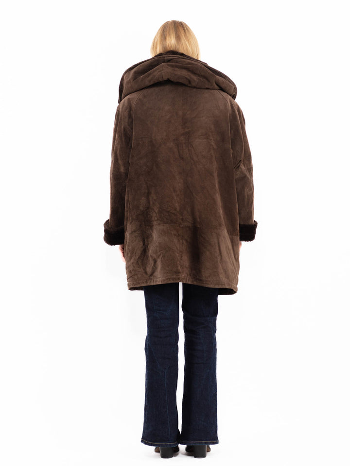 Vintage 90's Women Suede Sherpa in BrownA0735