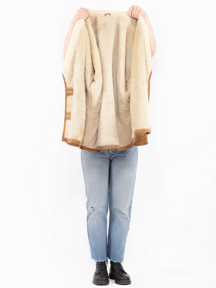 Vintage 90's Women Suede Sherpa in BrownA0582