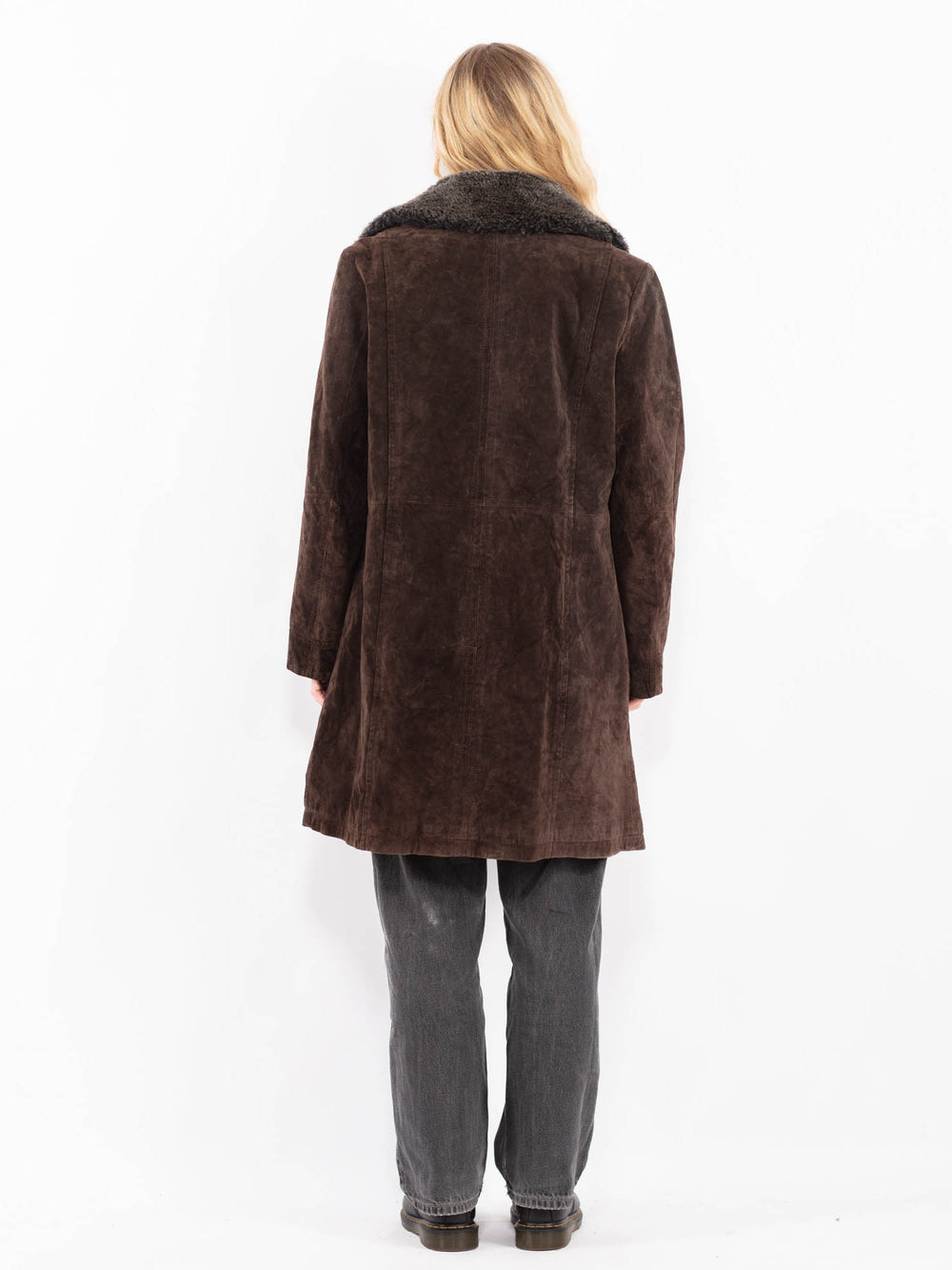 Vintage 90's Women Suede Sherpa in BrownA0690