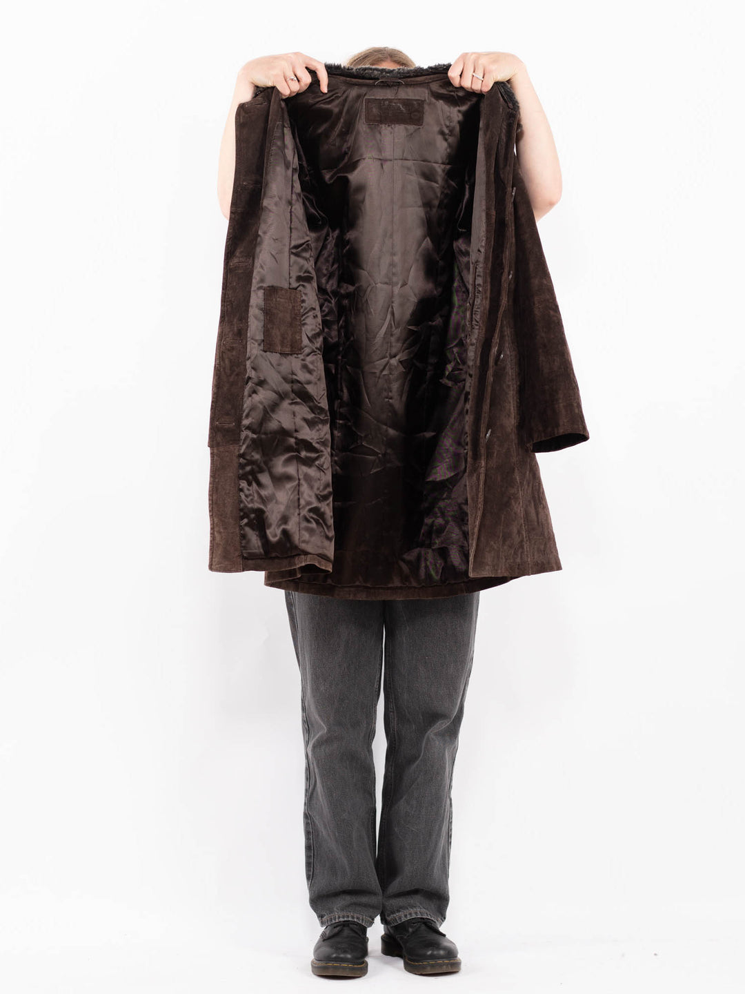 Vintage 90's Women Suede Sherpa in BrownA0690