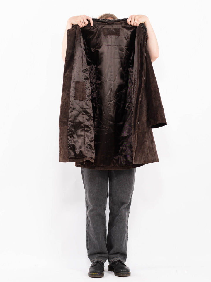 Vintage 90's Women Suede Sherpa in BrownA0690