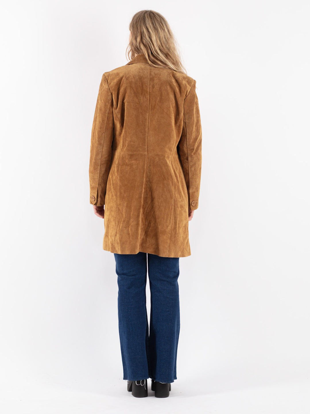 Vintage 90's Women Suede Jacket in Brown