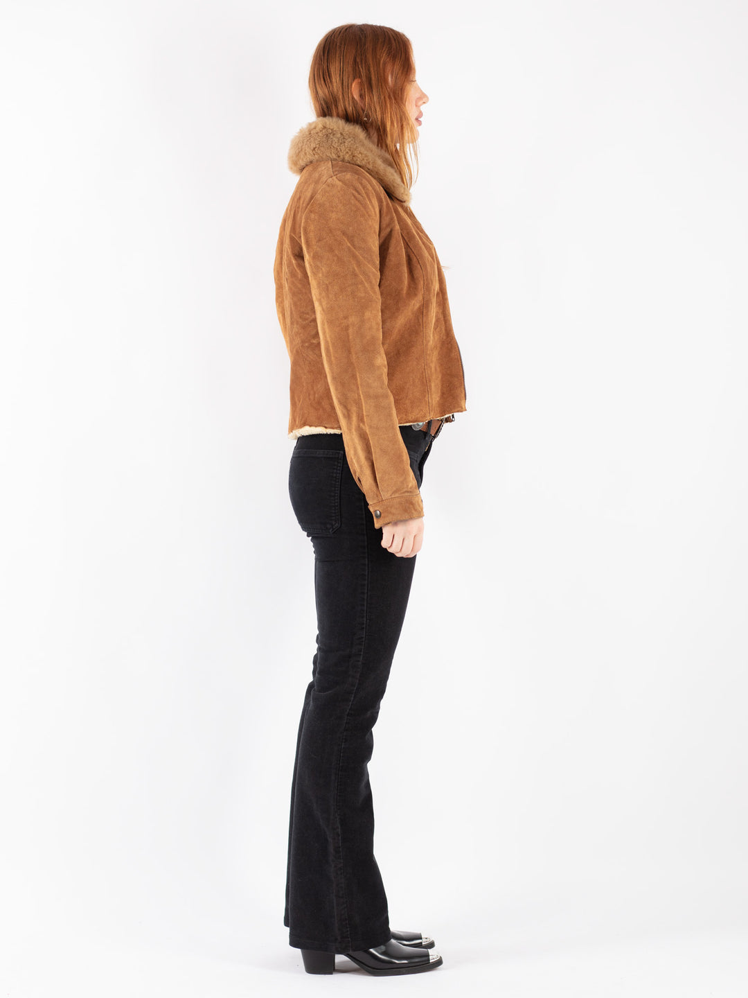 Vintage 90's Women Suede Sherpa in Brown