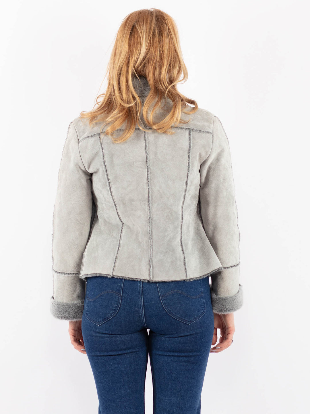 Vintage 90's Women Suede Sherpa in GrayV9598